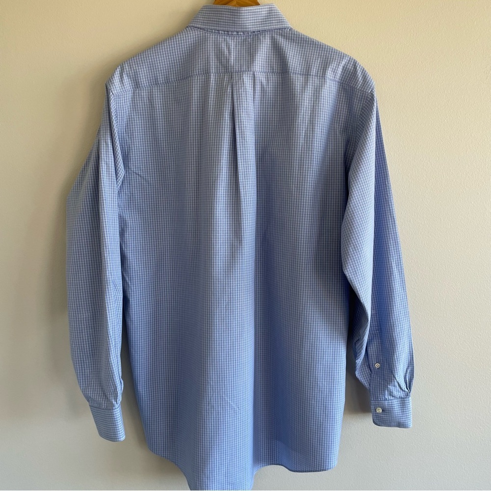 Brooks Brothers 346 Men's Long Sleeve Button Down Blue/White 16-4/5 - Picture 4 of 9